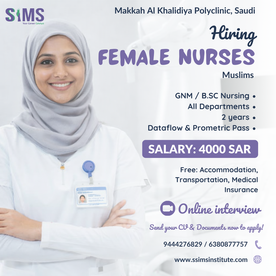 Female Staff Nurse – Saudi Arabia — Gulf job poster
